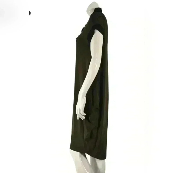 MARIE SAINT PIERRE Green Asymmetrical  Tunic Stretch Dress Medium Canada - Picture 3 of 5